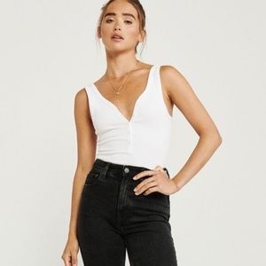 Abercrombie & Fitch ribbed henley bodysuit